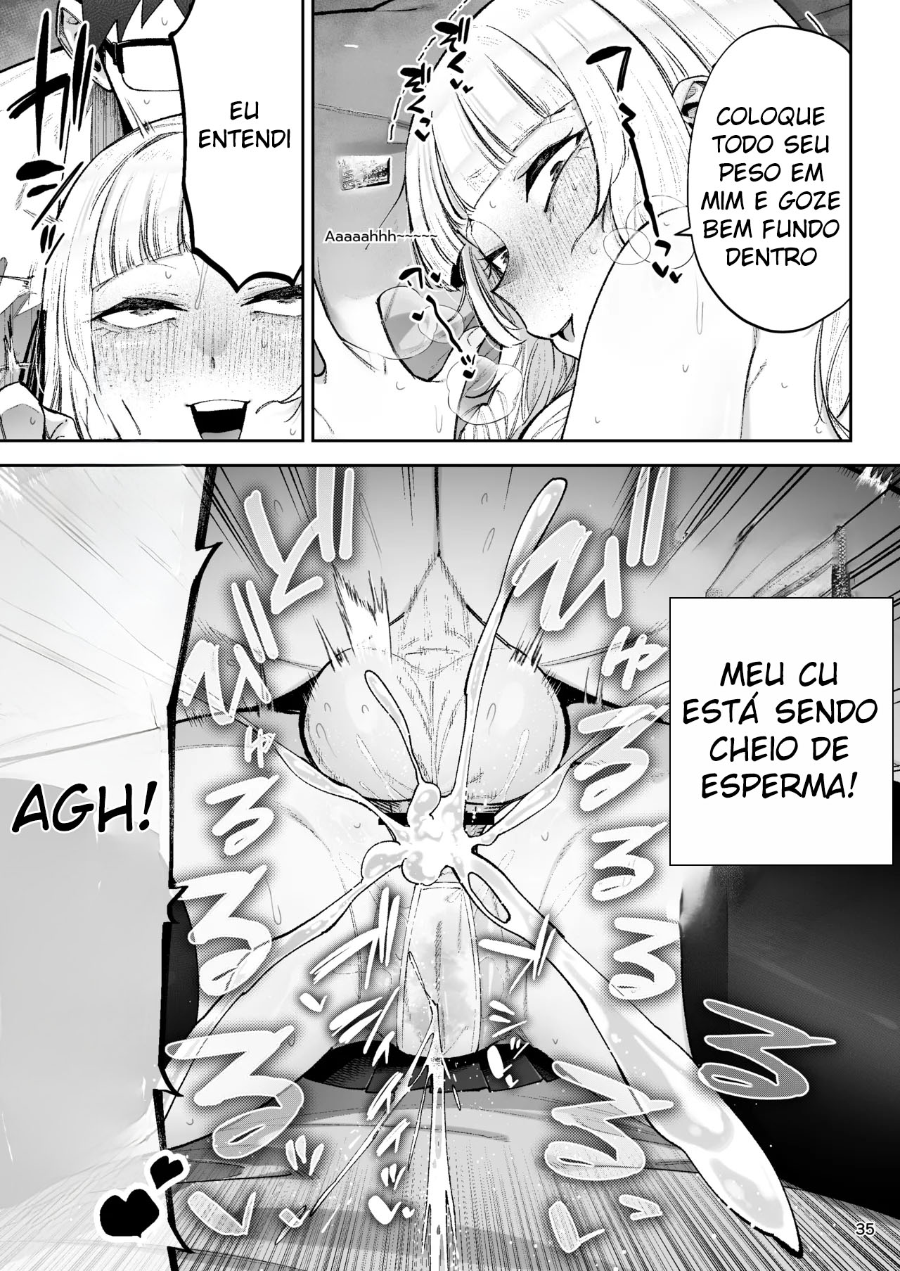 Vai Com Tudo, Sua Garota Rica Tarada! ~É Natural Que Uma Socialite Como Eu Faça O Que Quiser Com Um Plebeu Bem-Dotado!~ — página 36