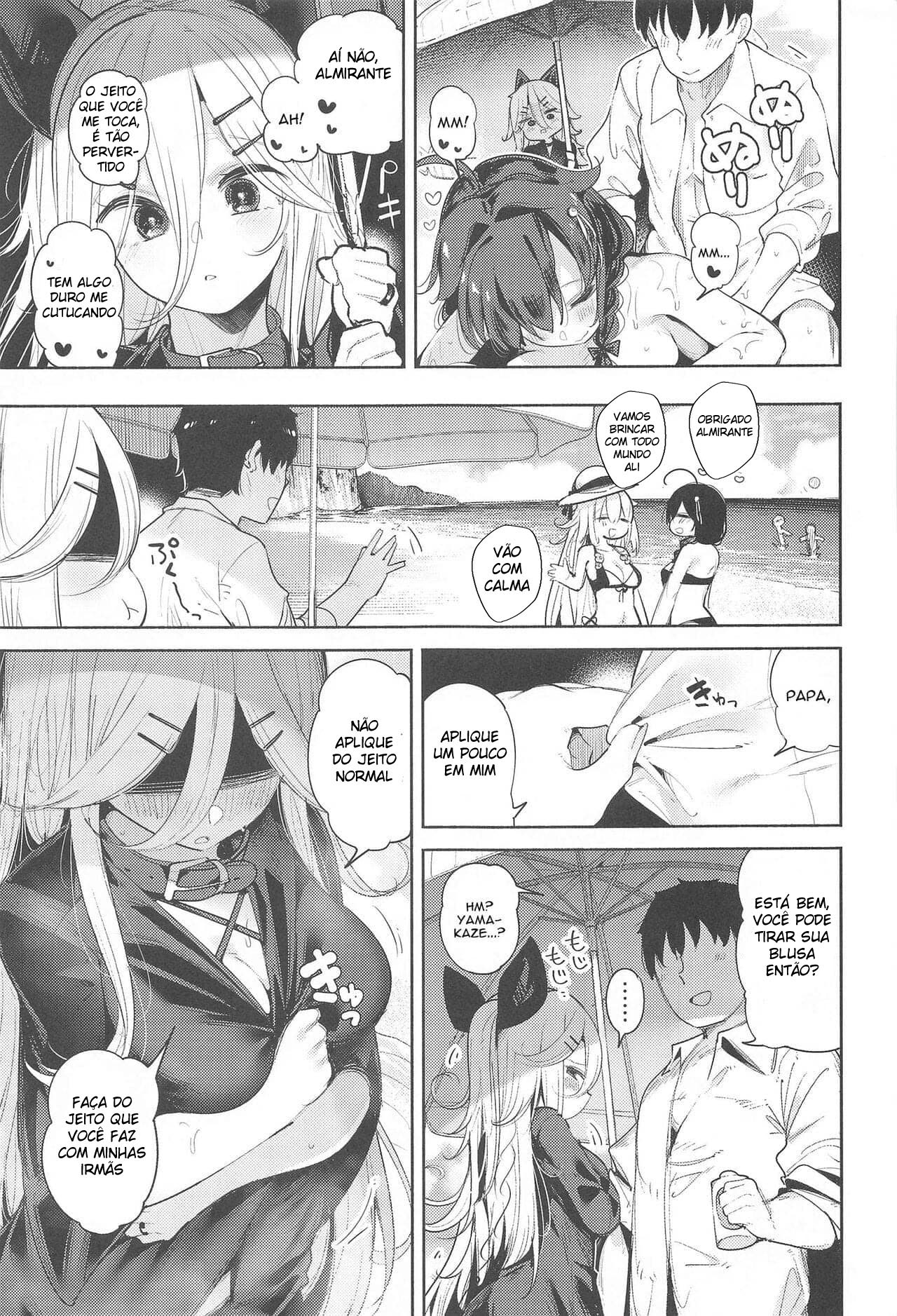 Fazendo Sexo Sedutor com Yamakaze-Chan em uma Praia Particular — página 6