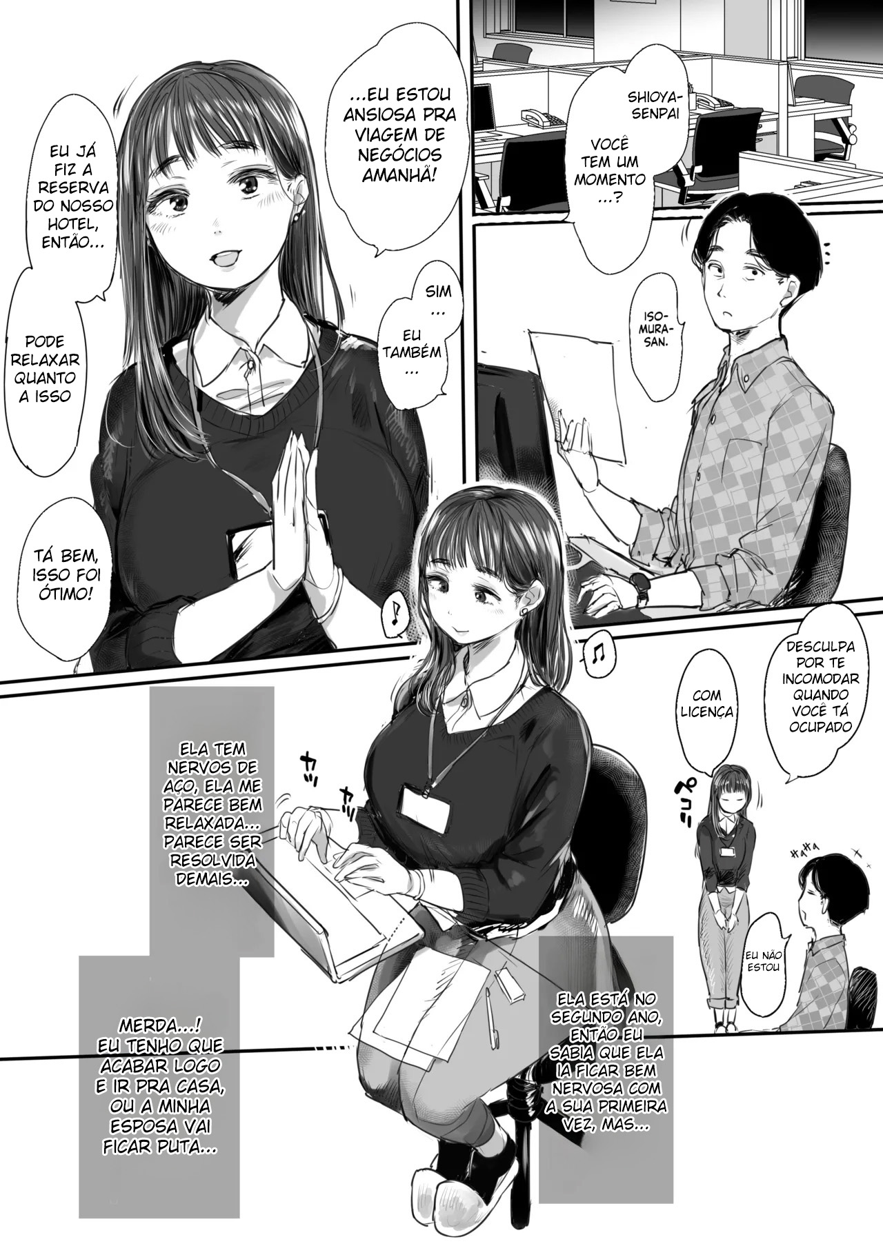 Viagem de Trabalho, Dividindo o Quarto Com a Colega Mais Nova ~ Uma Noite Em Que Fui Drenado Até o Fim Pela Novata Usando Yukata — página 2