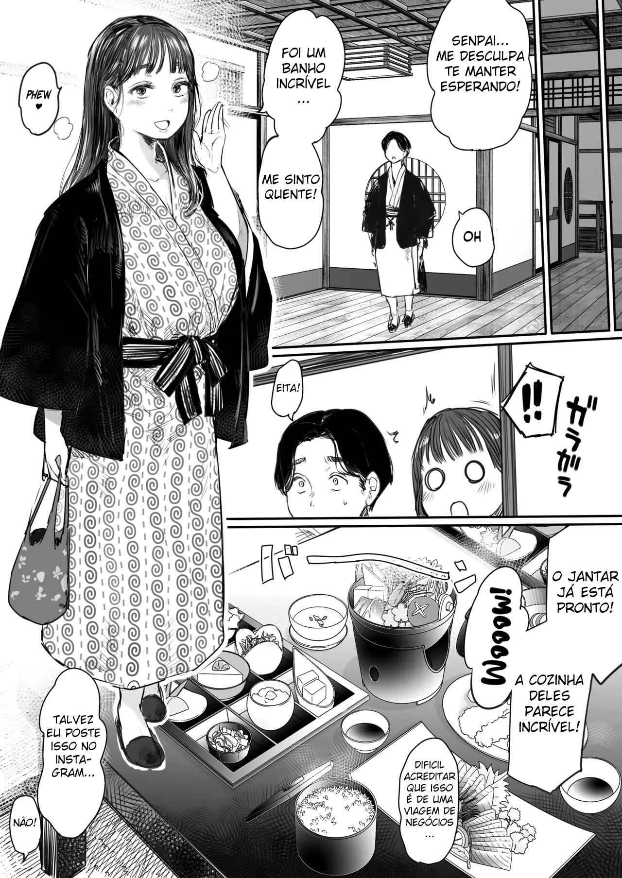 Viagem de Trabalho, Dividindo o Quarto Com a Colega Mais Nova ~ Uma Noite Em Que Fui Drenado Até o Fim Pela Novata Usando Yukata — página 13