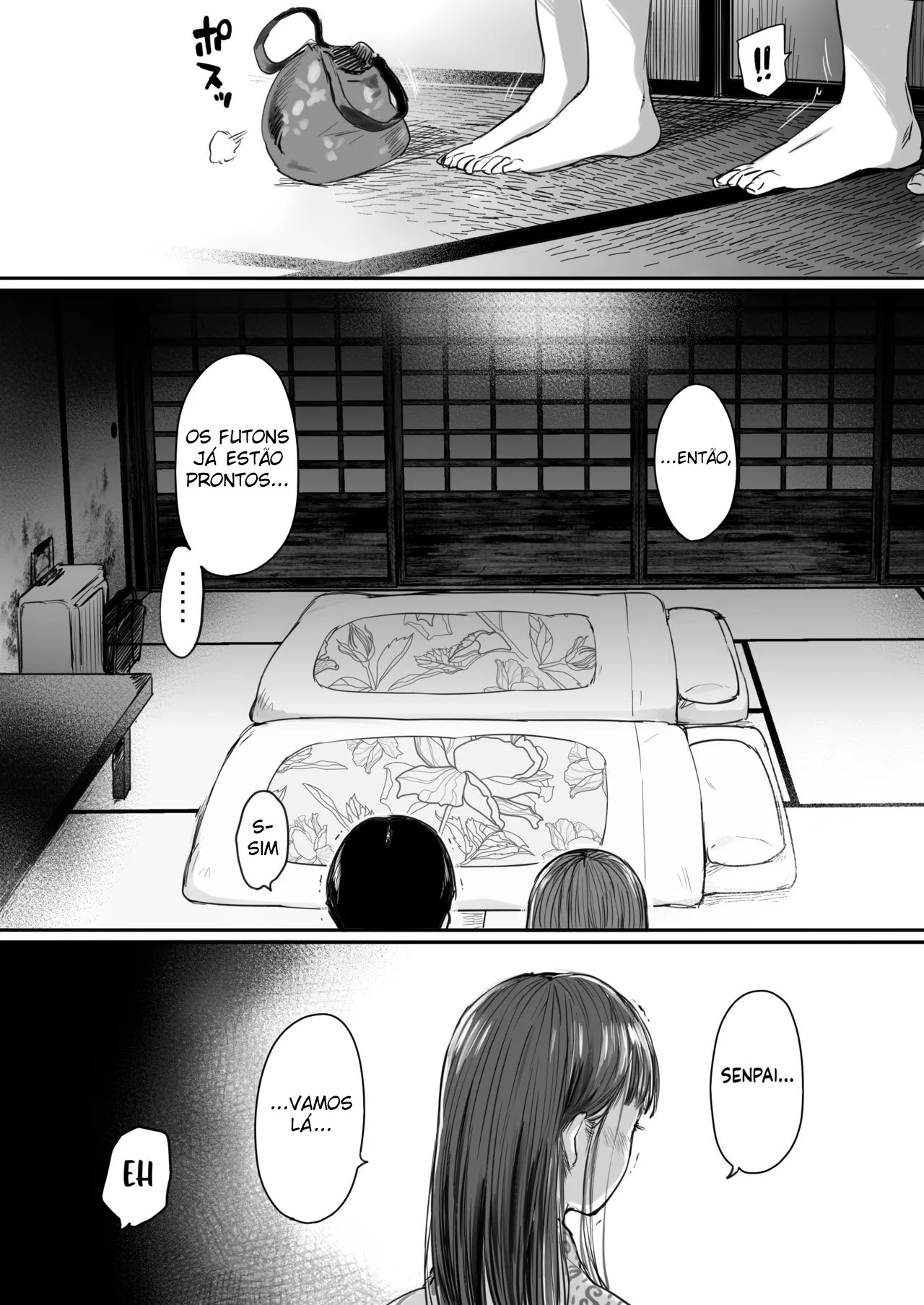 Viagem de Trabalho, Dividindo o Quarto Com a Colega Mais Nova ~ Uma Noite Em Que Fui Drenado Até o Fim Pela Novata Usando Yukata — página 33