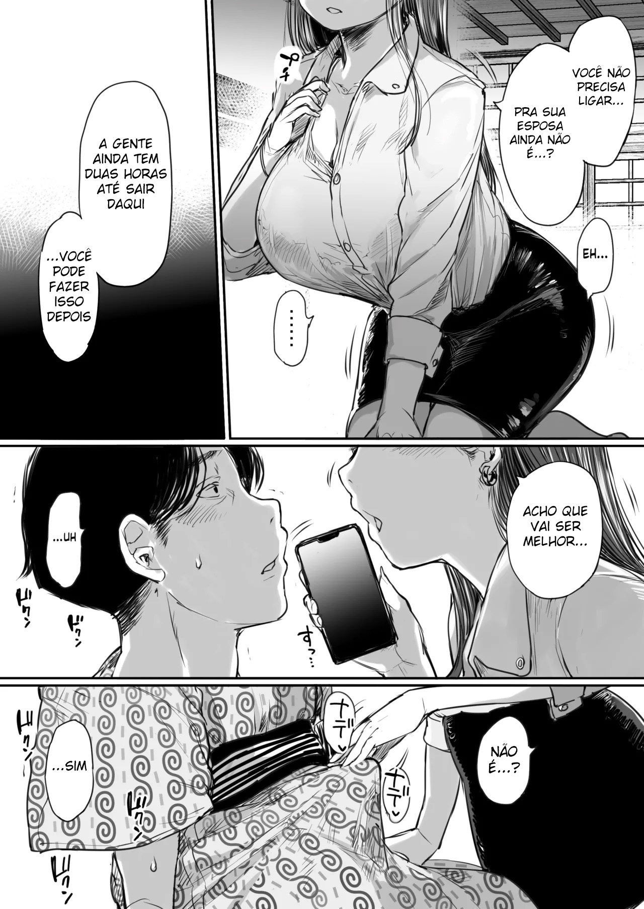 Viagem de Trabalho, Dividindo o Quarto Com a Colega Mais Nova ~ Uma Noite Em Que Fui Drenado Até o Fim Pela Novata Usando Yukata — página 77