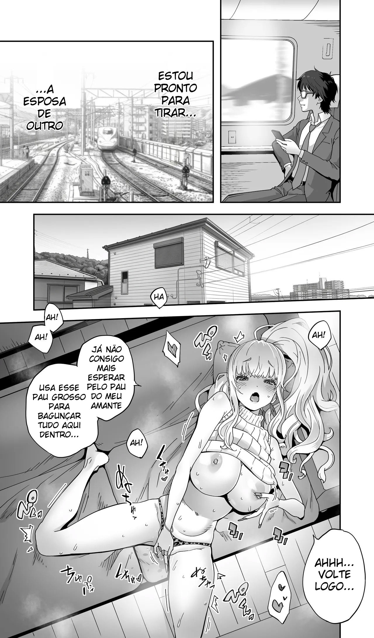 Uma Gyaru da Minha Terra Natal Que Estudou Comigo Agora Está Casada e Sendo Engravidada Sem Camisinha — página 69