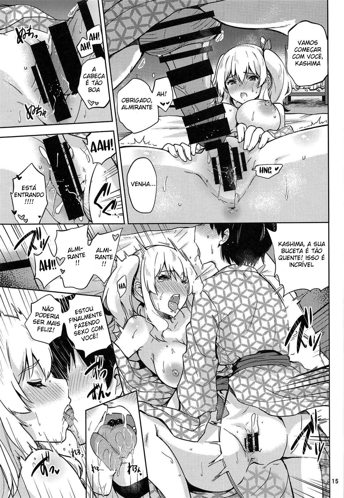 Kashima e Hamakaze Vestindo Yukatas na Fonte Termal — página 16